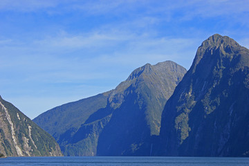 Milford sound on a suny day