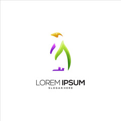 Fototapeta premium colorful abstract penguin logo template