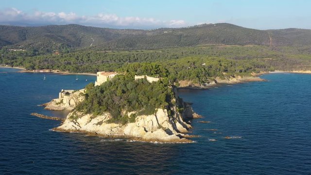 rocky Island south of France bormes les mimosas fort de bregancon sunny day 