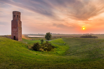 Plompe Toren near Burgh-Haamstede at sunrise