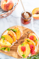 Peach ricotta toast