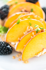Peach ricotta toast