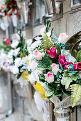Flowers in a cemetery