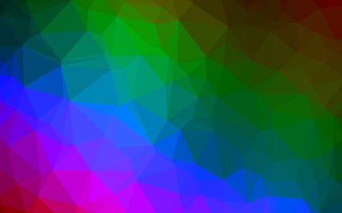 Dark Multicolor, Rainbow vector blurry triangle template. Modern geometrical abstract illustration with gradient. Polygonal design for your web site.