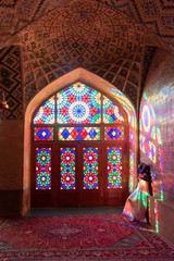 Fototapeta na wymiar Light and color in mosque - Iran