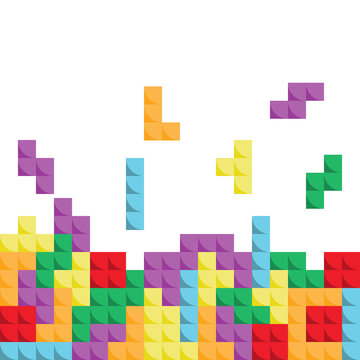 Premium Vector  Game over tetris block