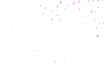 Light Purple vector texture with musical notes.