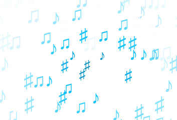 Light BLUE vector pattern with music elements.