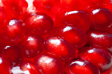 juicy ripe red pomegranate seeds