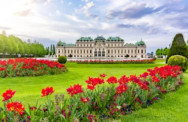 Zelfklevend Fotobehang Bovenste Belvedere-paleis, Wenen, Oostenrijk © Mistervlad