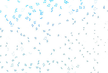 Light BLUE vector backdrop with music notes.