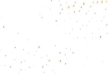 Light Yellow, Orange vector texture with musical notes.