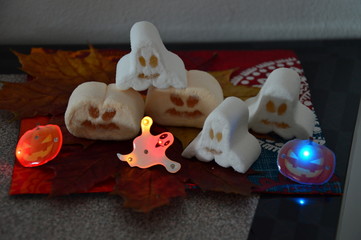 Halloween cookies with light decorations