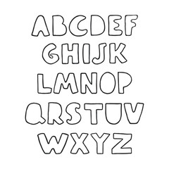 Positive black and white alphabet for children