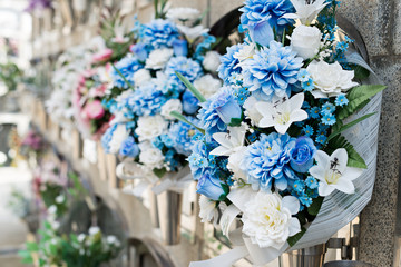 Flowers in a cemetery