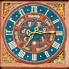Vintage clock-zodiacal signs