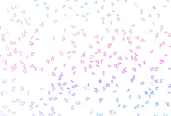 Light Multicolor, Rainbow vector backdrop with music notes.