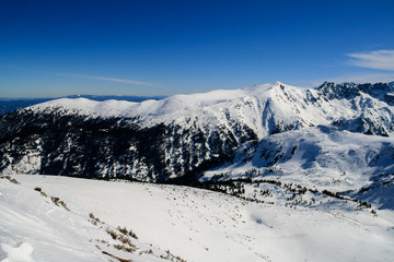 Fototapeta na wymiar Winter panorama of Pirin Mountain, Bulgaria