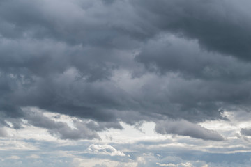 Autumn rain clouds are approaching the city