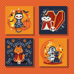 bundle of scenes with cat disguised characters