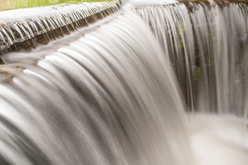 A small waterfall between the lakes