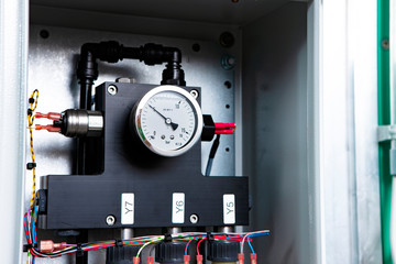 Technology background - industy, valves, tech, pipes and gears