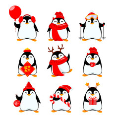 Cute little penguin, set of nine poses