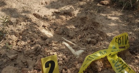 Police Crime Scene Human Bone Discovered