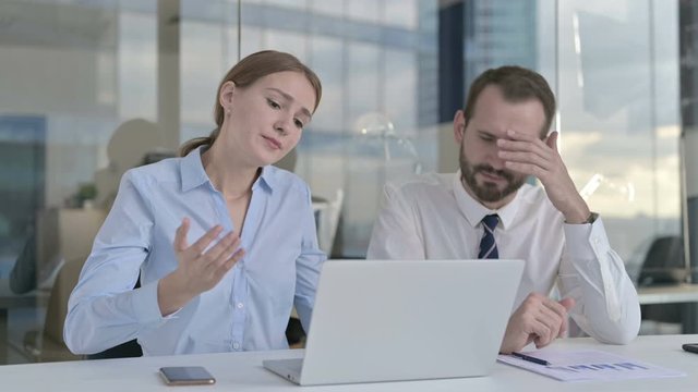 Executive Business people Shocked while Working on Laptop 