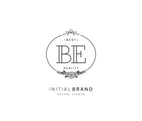 B E BE Beauty vector initial logo, handwriting logo of initial signature, wedding, fashion, jewerly, boutique, floral and botanical with creative template for any company or business.