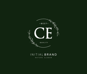 C E CE Beauty vector initial logo, handwriting logo of initial signature, wedding, fashion, jewerly, boutique, floral and botanical with creative template for any company or business.