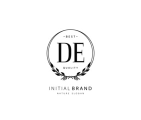 D E DE Beauty vector initial logo, handwriting logo of initial signature, wedding, fashion, jewerly, boutique, floral and botanical with creative template for any company or business.