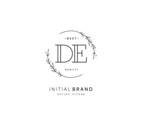 D E DE Beauty vector initial logo, handwriting logo of initial signature, wedding, fashion, jewerly, boutique, floral and botanical with creative template for any company or business.