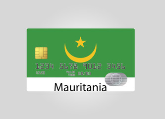 Credit card with country flag of  Mauritania