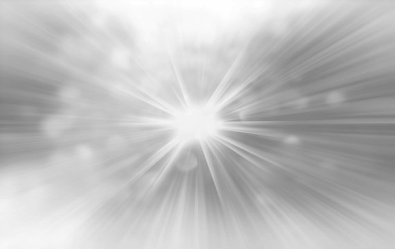 Abstract grey white blurred radiant exploding sunburst banner background