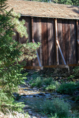 Vintage Covered Bridge Structure Made of Redwood