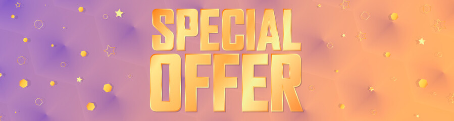 Special Offer, sale web banner design template, discount horizontal poster, vector illustration