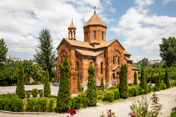Fototapeta na wymiar Western Asia,Eurasia,South Caucasus, Republic of Armenia. Yerevan, Nork-Marash district. Exterior view of the Surb Astvatsatsin Church.
