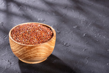 Red seeds of organic quinoa - Chenopodium quinoa.
