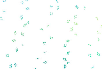 Light Green, Yellow vector template with musical symbols.