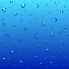 Air bubbles of different sizes in the water, the background of the water can be changed