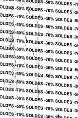 French language: sale (soldes). Black Friday sale banner. White background with sale announcement. Sale season in France