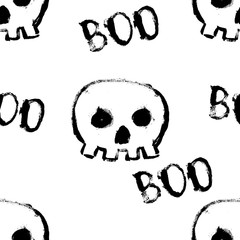 Seamless pattern with skulls vector background. Perfect for wallpapers, pattern fills, web page backgrounds, surface textures, textile