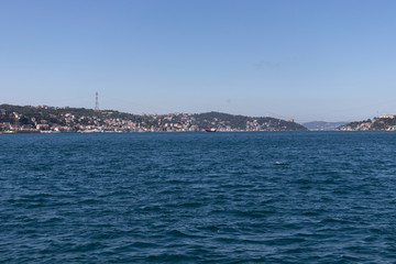 Fototapeta premium Panorama from Bosporus to city of Istanbul