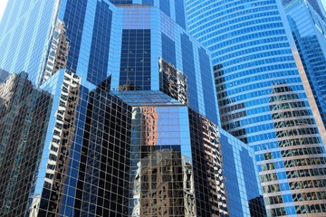 Obraz na płótnie Canvas Abstract skyscraper windows background. Modern architecture pattern.