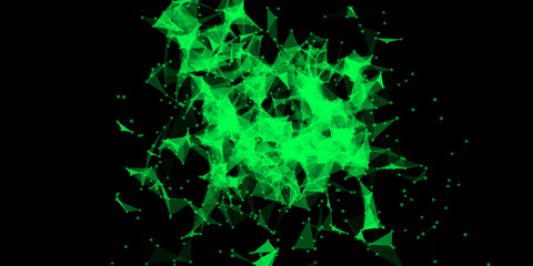 Explosion triangles data stream cloud chaos design