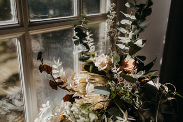 bouquet in window