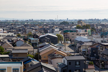 清洲城から見た清須の街並み