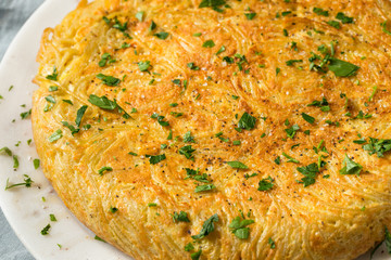 Homemade Spaghetti Omelette with Eggs