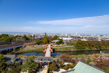 清洲城から見た清須の街並み